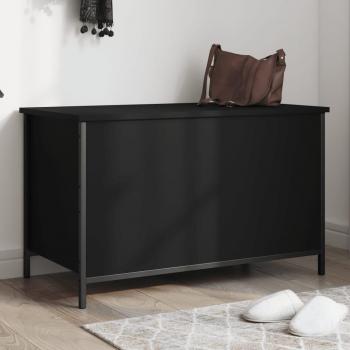 Engineered Wood Bench with Storage, Black, 80 cm x 42.5 cm x 50 cm - vidaXL