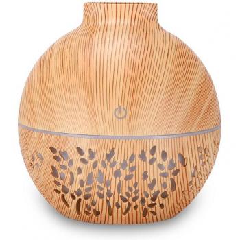 LED Light USB Aroma Humidifier in Wood Grain Design
