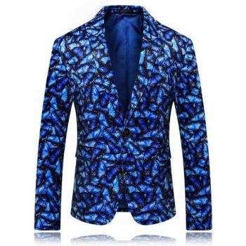 Heren Slanke Casual Kleurblok Blazer voor Trouwen