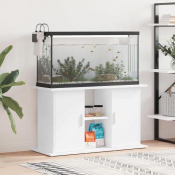 Support pour aquarium blanc 101x41x58 cm en bois d'ingénierie