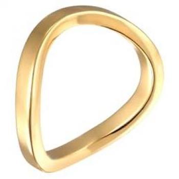 Elli - Ring Bandring Welle Gold für Damen