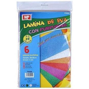 Goma eva con purpurina 20x30, pn588