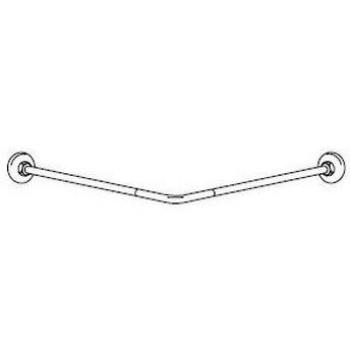 Structure tubulaire avec angle à 90 degrés pour rideau de douche, Argent