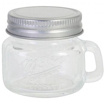 Bote de conservas 5 cl con asa y etiqueta en pizarra