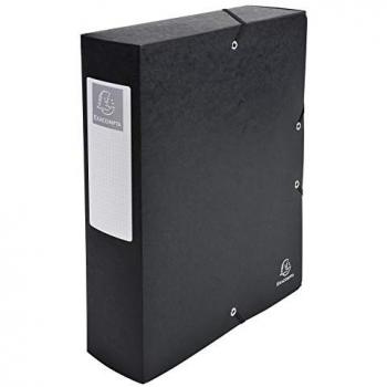 Scatola portadocumenti Exabox Retro da 80 mm Cartoncino lucido - A4 nero