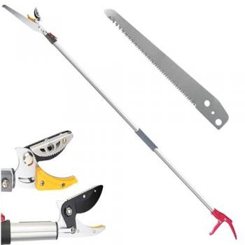 Scie‑Taille FISHTEC Telescopique – 1,37–2,20 m, Coupe-Branches, Lame Acier