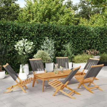 Ensemble de 6 chaises de jardin pliables en gris