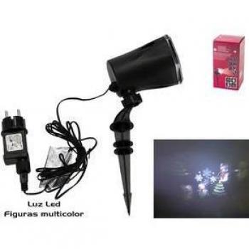 Proyector LED Rotativo con Figuras de Navidad 10,5 cm