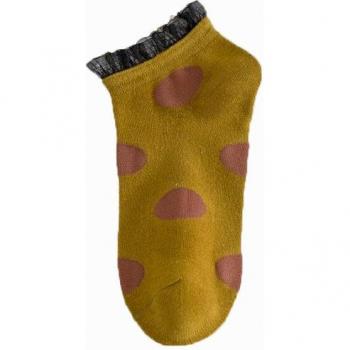 Medias cortas de encaje con puntos grandes para mujer, 2 pares, estilo coreano