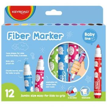 Keyroad Jumbo Marker, 12 Stück, Box, Mehrfarbig