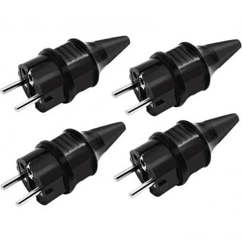 Pack de 4 fiches d’alimentation électrique mâle – Standard (IP44 étanche, 250 V/16 A)
