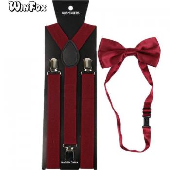 Winfox Breed 2.5 cm Bretels en Vlinderdas Set