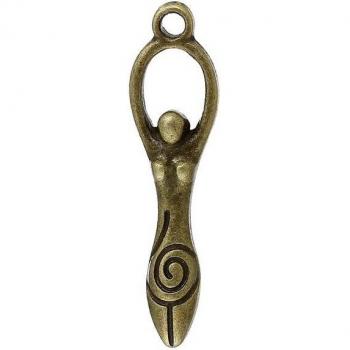 Antique Bronze Goddess Charm Pendants 3.3cm x 0.8cm, 100 Pieces
