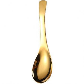 Gold Stainless Steel Spoon Set - Large, Medium, Small Sizes for Rice, Soup, Ice Cream & Dessert Tableware