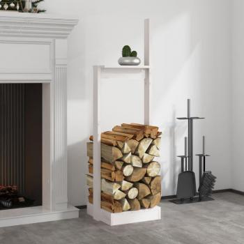 VidaXL Kaminholzhalter Weiß 33,5x30x110 cm Massivholz Kiefer