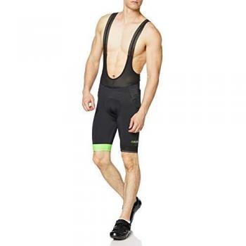 Bibshort Zerorh+ Prime para Hombre, Ropa de Ciclismo, Negro/Fluo Verde/Reflex, XX-Large