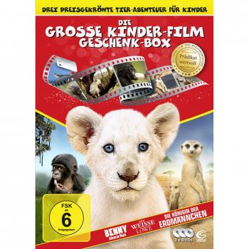 Die große Kinderfilm-Geschenk-Box mit drei preisgekrönten Tier-Abenteuern: Der weiße Löwe, Benny - Allein im Wald, Die Königin der Erdmännchen (3 DVDs)