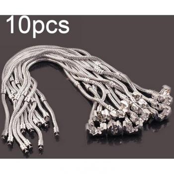 10pcs Compatible 3mm Snake Chain Bracelet for European Beads