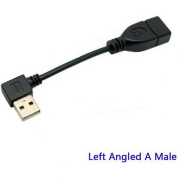 20cm USB 2.0 Male to Female Extension Cable 90 Degree Angle