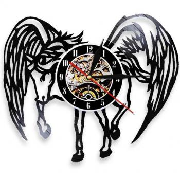 Horloge murale cheval ailé