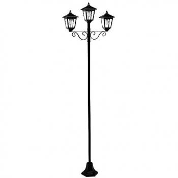 Lanterna da giardino grande candelabro 3 fiamme solare da esterno h 194 cm