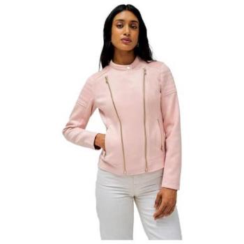 Chaqueta Suede Moto Rosa Salsa Jeans