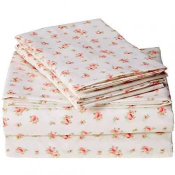 Luxuriously Soft 100% Microfiber Rose Printed Bed Sheet Set