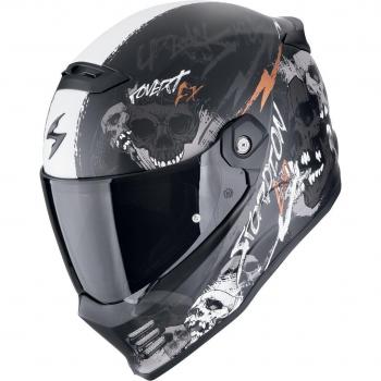 Escorpión Casco Integral FX Skullz Matte Negro Gris Oro