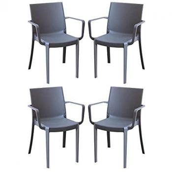 Sedie Impilabili in Plastica Taupe per Giardino