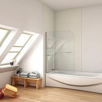 Mampara de Bañera Plegable 2 Hojas sin Marco Exterior – Ducha Casa