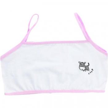 Single Layer Cartoon Zebra Training Bra for Girls