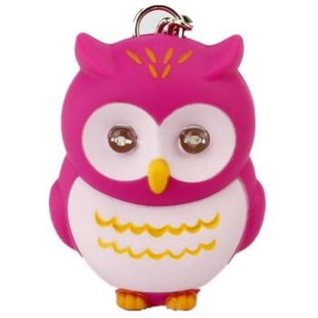 Owl LED KeyChain Keyring Torch with Light & Sound (Rose)