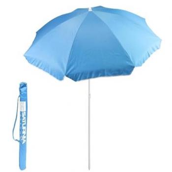 Sombrilla Playa Acero/Poliéster 180 cm Azul Varillas Fibra de Vidrio
