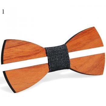 Corbata de Cuello Retro Tallada en Madera