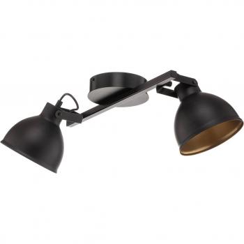 Sigma Trial 2-Bulb Ceiling Fixture, Black/Gold