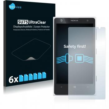 Savvies Protection Film for Nokia Lumia 1020 Screen (Clear, 6 Pack)