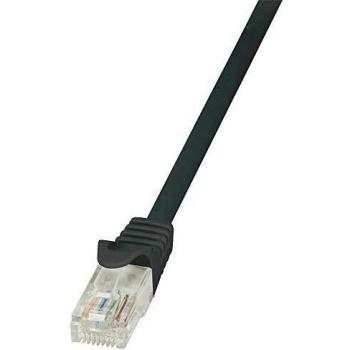 LogiLink CP2083U RJ45 Netzwerkkabel, Patchkabel CAT 6 U/UTP 7.50 m Schwarz mit Rastnasenschutz 1 St