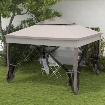 Outsunny Heavy Duty Pop Up Gazebo for Party - Light Grey