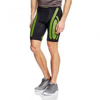 Select 6407 Men's Compression Shorts Black/Fluorescent Green XL