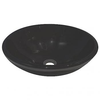 Lavabo Vitoria ONDEE - Redondo - Negro - 42cm - Vidrio - Sin rebosadero
