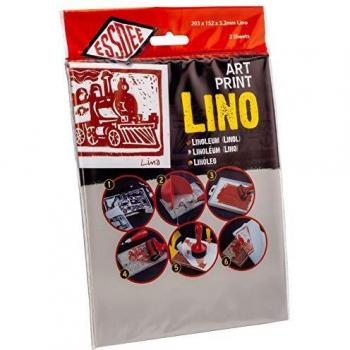 Plaque de linoléum artisanale Essdee, gris, 20x15 cm