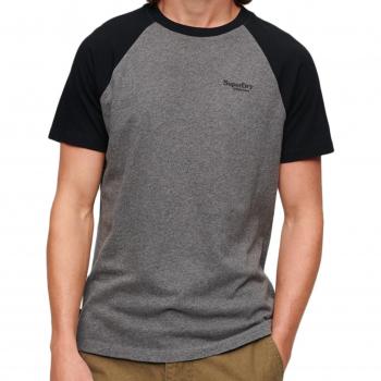 T-Shirt mit Raglanärmeln Modell 'Essential Logo' - GRAU - L