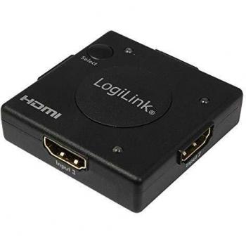 LogiLink HD0006 - Switch Mini HDMI de 3 puertos, con amplificador
