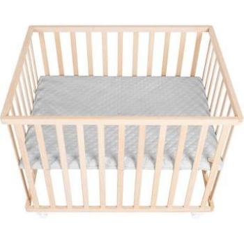 Parco Bambino Box 75x100 cm Faggio Naturale con Tappeto Grigio