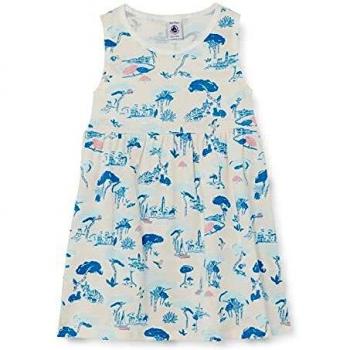 Robe bébé fille Petit Bateau, imprimée, sans manches, Blanc Marshmallow/Blanc Multico, 6M