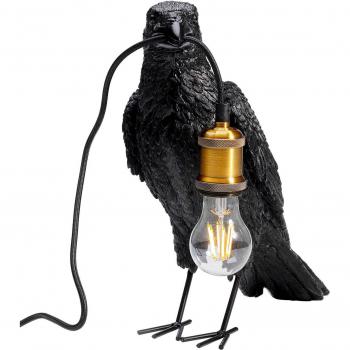 KARE Design Tischleuchte Animal Crow Matt Schwarz