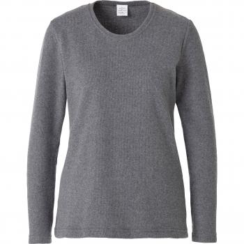 MODERNE HAUSFRAU Warmer Damen-Pullover, fein gerippt XL grau