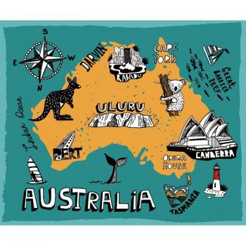 Large Australia Map Poster 80x66 Waterproof and Tear-Resistant