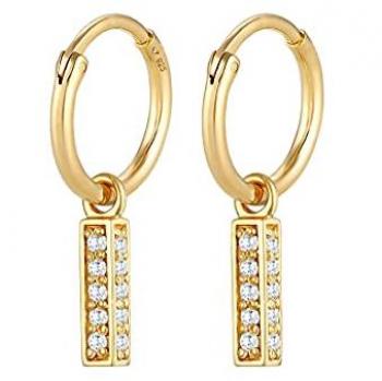 Ciondolo Creole Elegante in Argento Sterling 925 con Cristalli di Zirconia per Donne