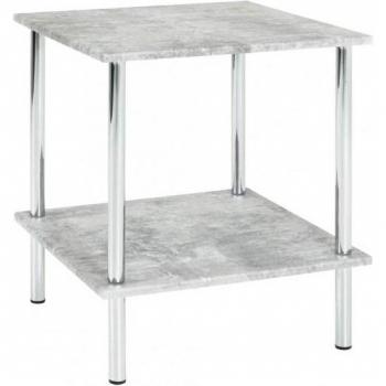 Table d'appoint en bois et acier chromé